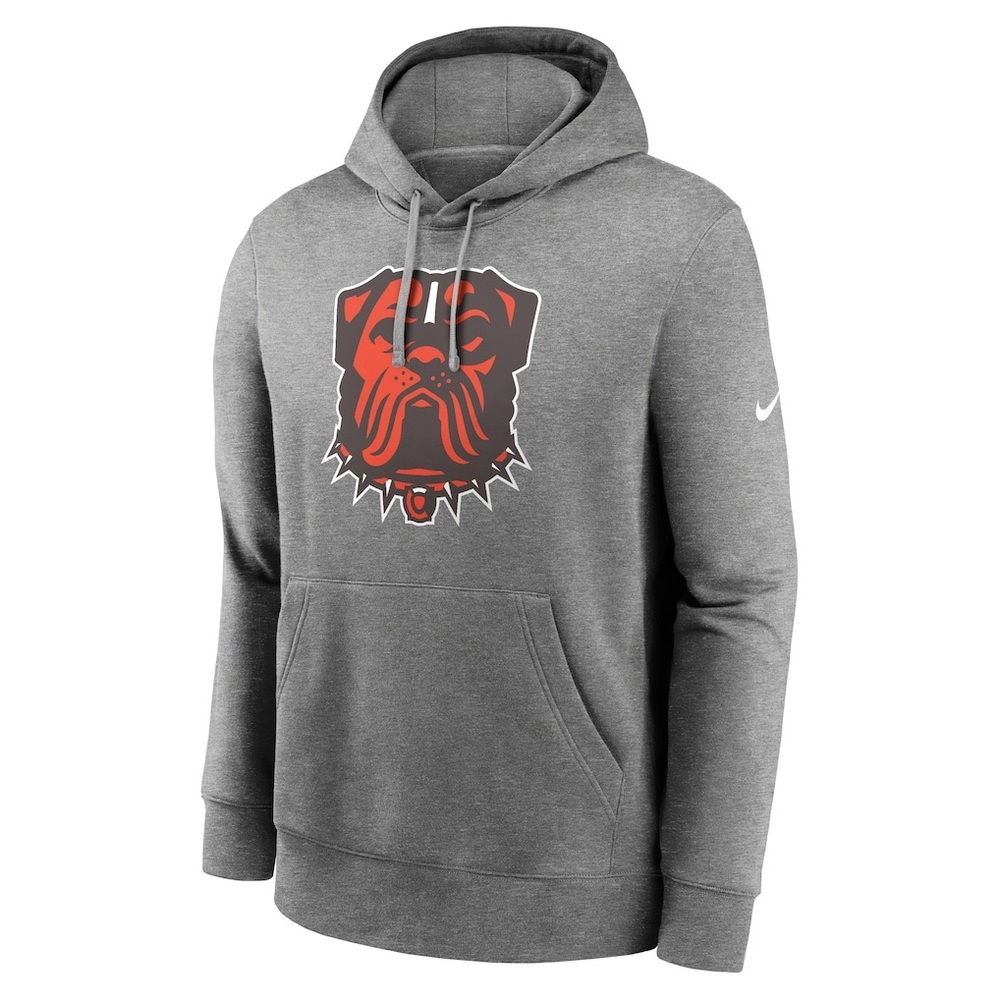 Nike Heather Gray Cleveland Browns Club Logo Pullover Hoodie Men’s Medium